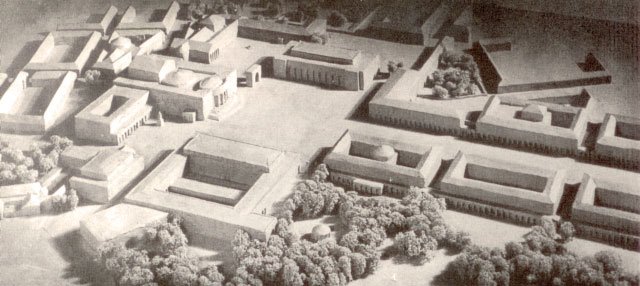 Europäisches Kulturzentrum Linz, 1944 Modell Opernplatz mit Prachtstraße 'In den Lauben' Version: Architekt Reichsbaurat Roderich Fick, März 1944 Europaeisches Kulturzentrum