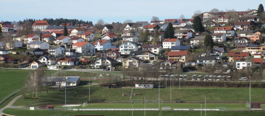 Ansicht Wegscheid von Süden, Bebauungsitutation